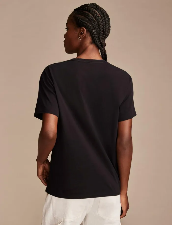 Heart Burst Classic Crew Jet Black Women Lucky Brand Graphic Tees
