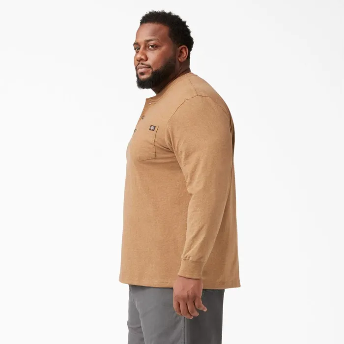 Heavyweight Heathered Long Sleeve Henley TShirt Brown Duck Heather Brown Duck Heather bdh Men Dickies Long Sleeve Work Shirts Heavyweight Heathered Long Sleeve Henley TShirt Brown Duck Heather Brown Duck Heather bdh Men Dickies Long Sleeve Work Shirts