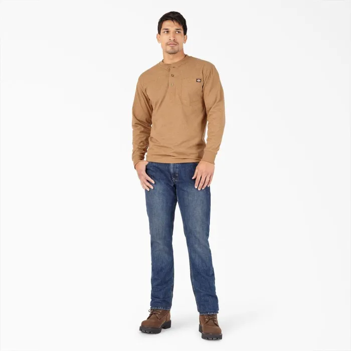 Heavyweight Heathered Long Sleeve Henley TShirt Brown Duck Heather Brown Duck Heather bdh Men Dickies Long Sleeve Work Shirts Heavyweight Heathered Long Sleeve Henley TShirt Brown Duck Heather Brown Duck Heather bdh Men Dickies Long Sleeve Work Shirts