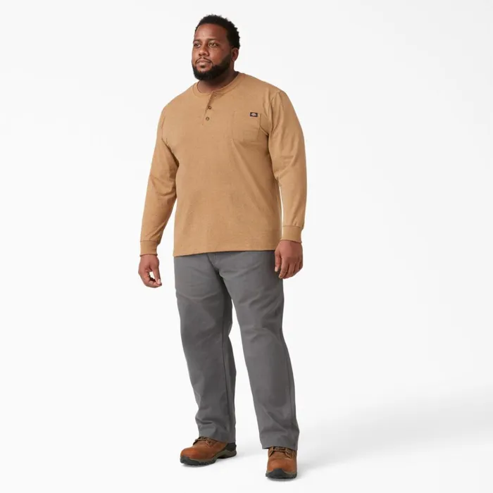 Heavyweight Heathered Long Sleeve Henley TShirt Brown Duck Heather Brown Duck Heather bdh Men Dickies Long Sleeve Work Shirts Heavyweight Heathered Long Sleeve Henley TShirt Brown Duck Heather Brown Duck Heather bdh Men Dickies Long Sleeve Work Shirts