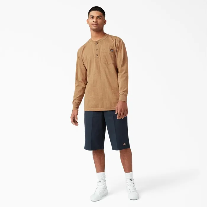 Heavyweight Heathered Long Sleeve Henley TShirt Brown Duck Heather Brown Duck Heather bdh Men Dickies Long Sleeve Work Shirts Heavyweight Heathered Long Sleeve Henley TShirt Brown Duck Heather Brown Duck Heather bdh Men Dickies Long Sleeve Work Shirts