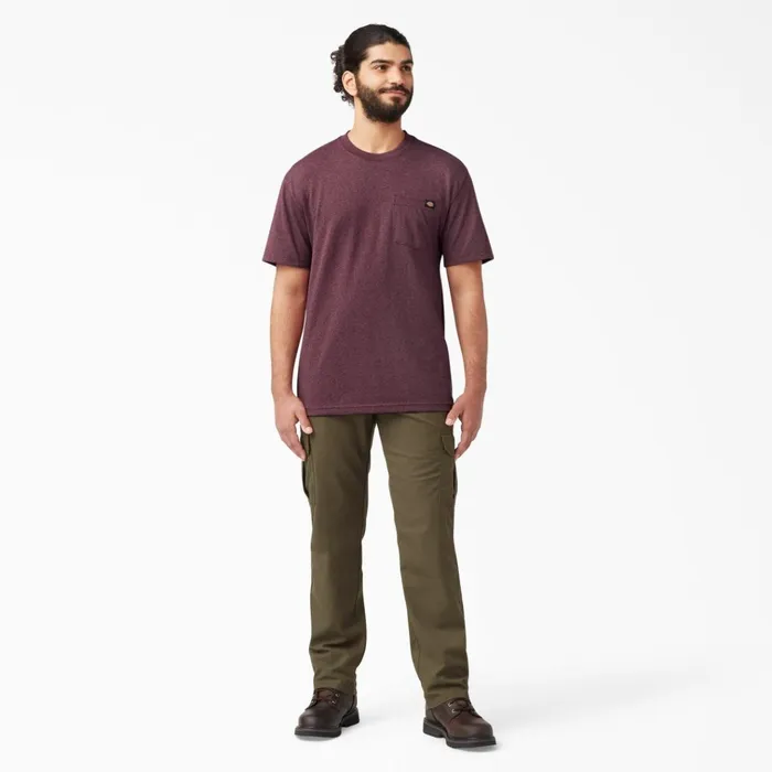 Heavyweight Heathered Short Sleeve Pocket TShirt Burgundy Burgundy byd Men Dickies TShirts Heavyweight Heathered Short Sleeve Pocket TShirt Burgundy Burgundy byd Men Dickies TShirts