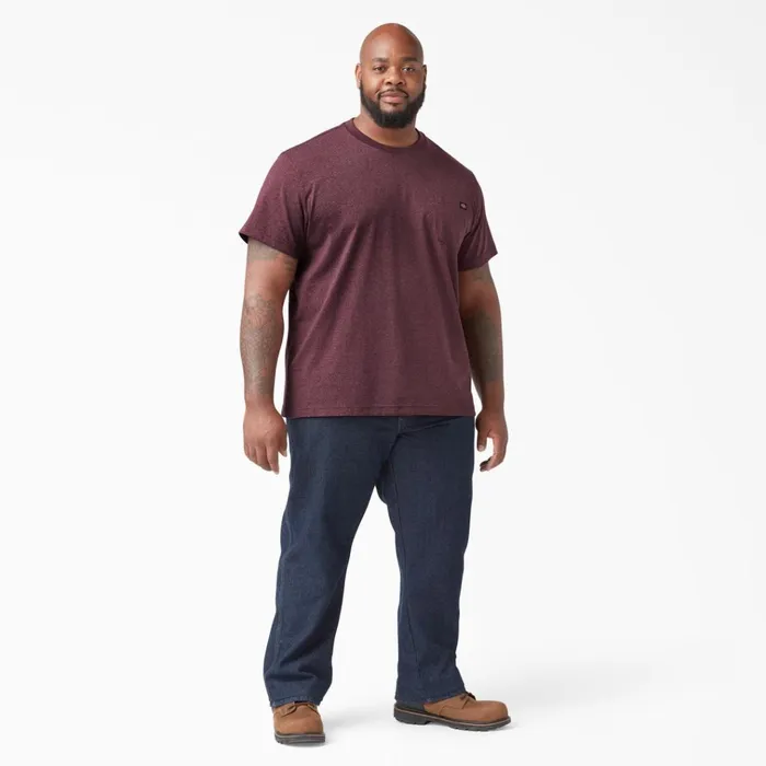 Heavyweight Heathered Short Sleeve Pocket TShirt Burgundy Burgundy byd Men Dickies TShirts Heavyweight Heathered Short Sleeve Pocket TShirt Burgundy Burgundy byd Men Dickies TShirts