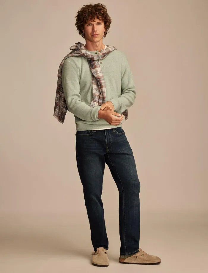 Henley Sweater Heather Green Men Lucky Brand Sweaters