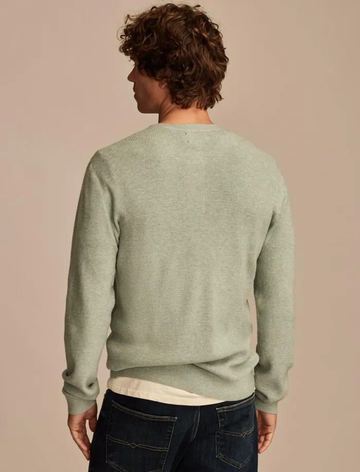 Henley Sweater Heather Green Men Lucky Brand Sweaters