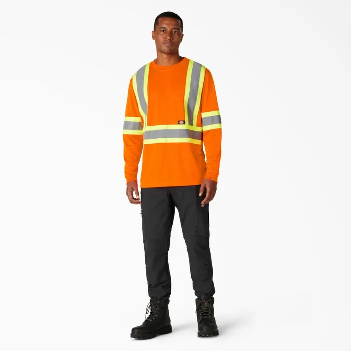 Hi Vis Safety Long Sleeve TShirt ANSI Orange Ansi Orange ao Men Dickies Hi Vis Hi Vis Safety Long Sleeve TShirt ANSI Orange Ansi Orange ao Men Dickies Hi Vis