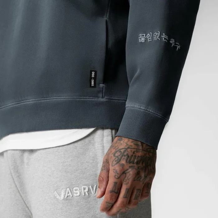 Hoodies and Sweatshirts Men ASRV Tech Essential Distressed Crewneck Faded Navy