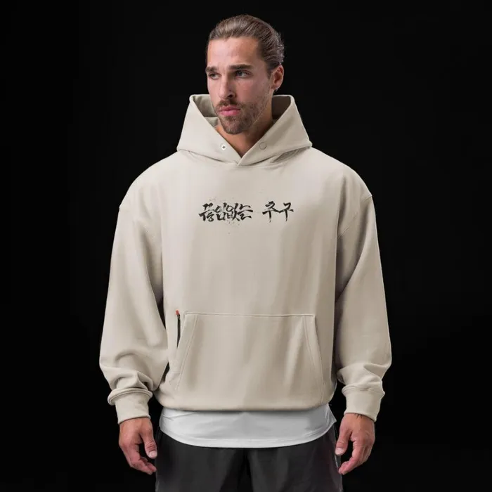 Hoodies and Sweatshirts Men ASRV TechTerry Zip Pocket Hoodie Stone 034brush Stroke034