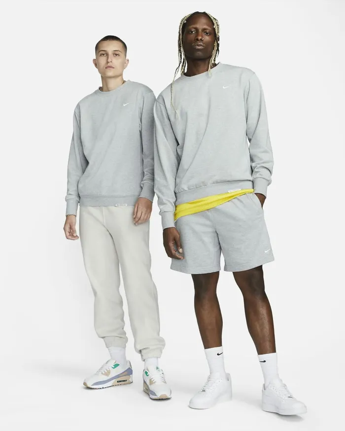 Hoodies And Sweatshirts Men Nike Standard Issue Dark Grey Heatherpale Ivory