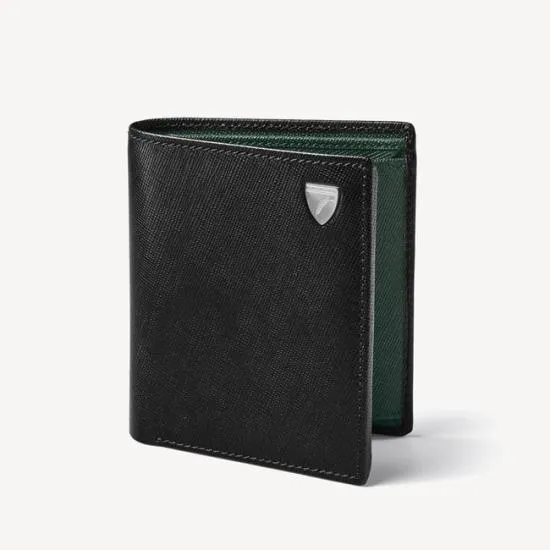 ID and Coin RFID Wallet Black and Green Saffiano Men Aspinal Of London Billfold Wallets ID and Coin RFID Wallet Black and Green Saffiano Men Aspinal Of London Billfold Wallets