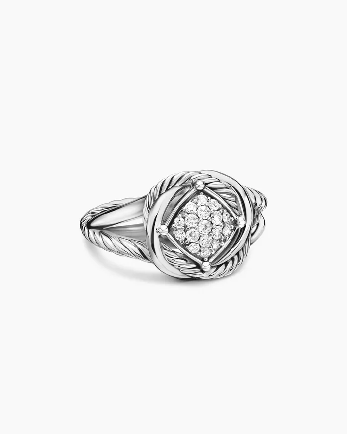 Infinity Ring In Sterling Silver With Diamonds 13mm Women David Yurman Statement