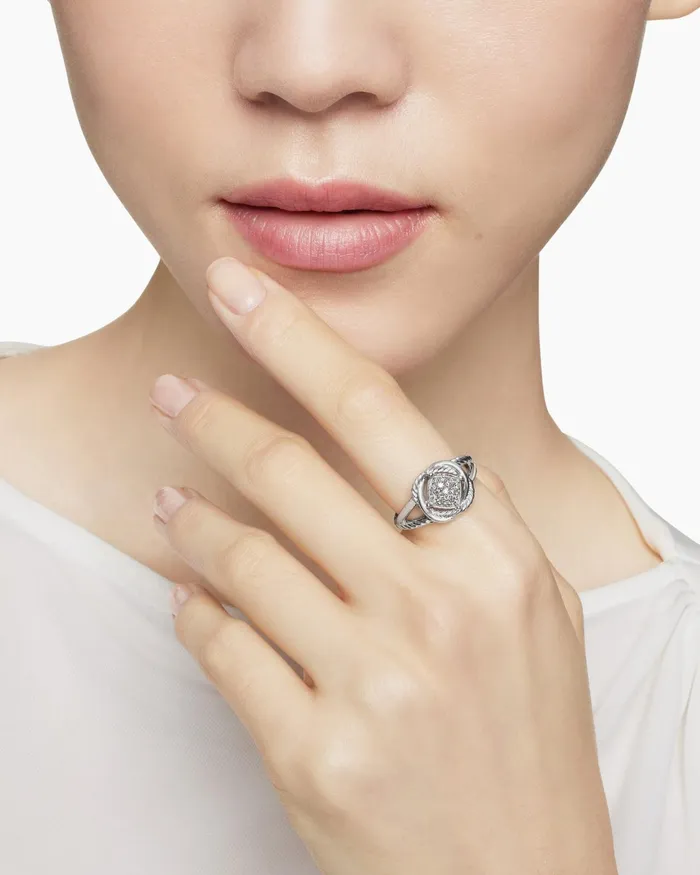 Infinity Ring In Sterling Silver With Diamonds 13mm Women David Yurman Statement Infinity Ring In Sterling Silver With Diamonds 13mm Women David Yurman Statement