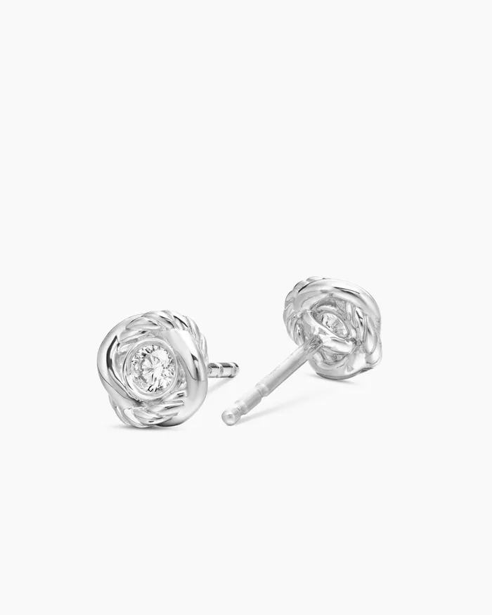 Infinity Stud Earrings In 18K White Gold With Diamonds 68mm Women David Yurman Stud Infinity Stud Earrings In 18K White Gold With Diamonds 68mm Women David Yurman Stud