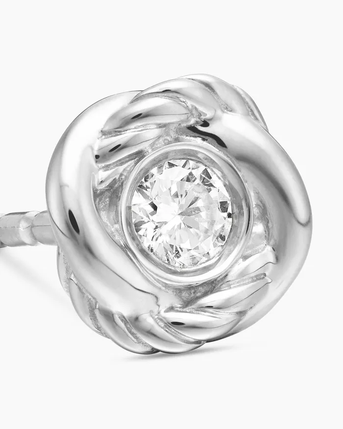 Infinity Stud Earrings In 18K White Gold With Diamonds 68mm Women David Yurman Stud Infinity Stud Earrings In 18K White Gold With Diamonds 68mm Women David Yurman Stud