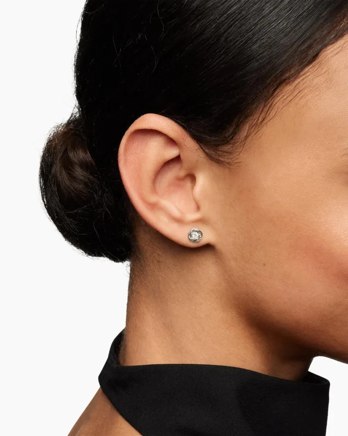 Infinity Stud Earrings In 18K White Gold With Diamonds 68mm Women David Yurman Stud Infinity Stud Earrings In 18K White Gold With Diamonds 68mm Women David Yurman Stud