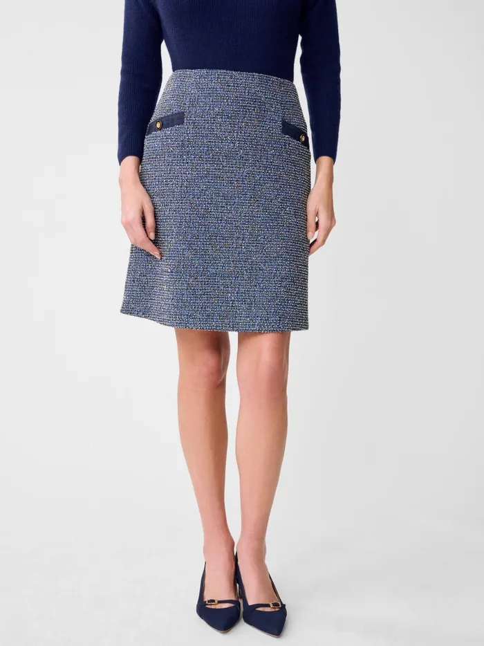 JMclaughlin Analee Tweed Skirt Blue Women Skirts and Skorts
