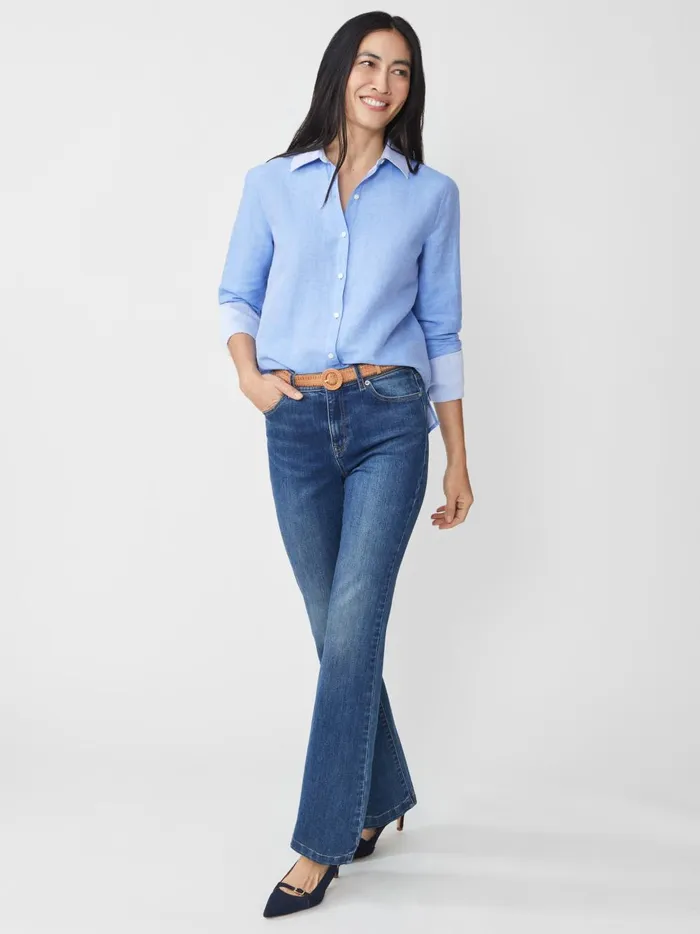 JMclaughlin Anilee Linen Blend Shirt French Blue Women Shirts and Tops JMclaughlin Anilee Linen Blend Shirt French Blue Women Shirts and Tops