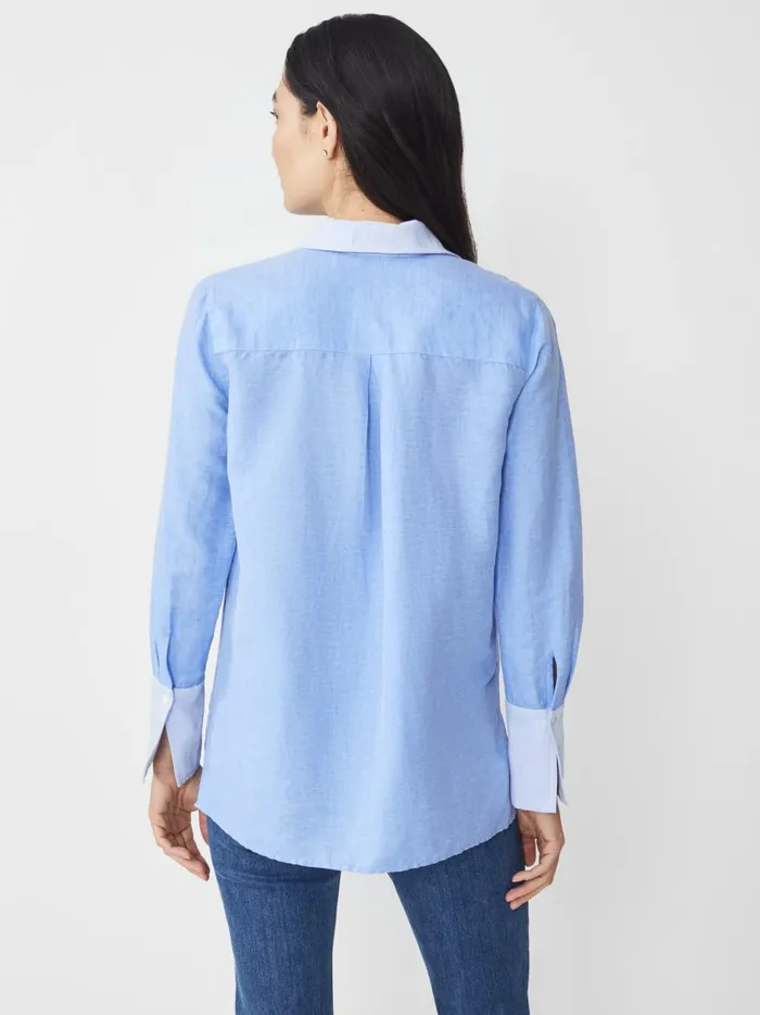 JMclaughlin Anilee Linen Blend Shirt French Blue Women Shirts and Tops JMclaughlin Anilee Linen Blend Shirt French Blue Women Shirts and Tops