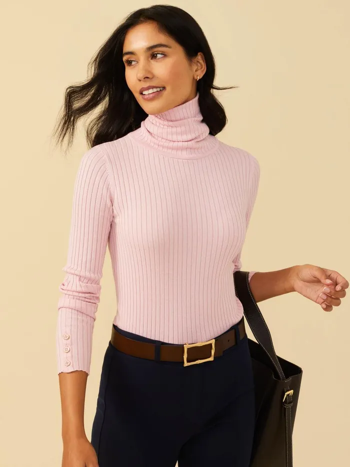 JMclaughlin Arlette Turtleneck Peony Women Sweaters