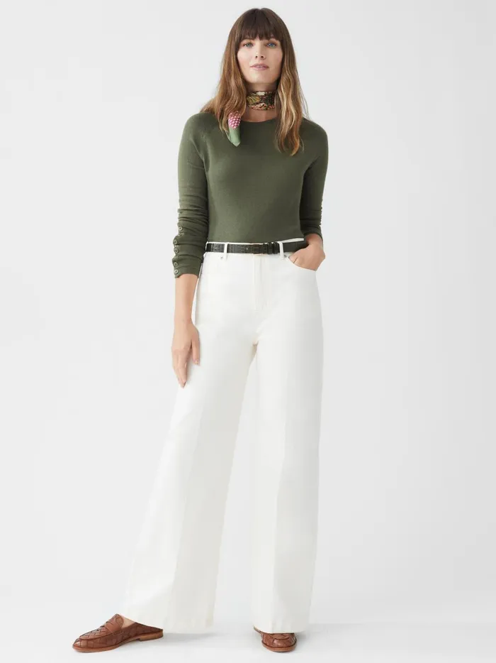 JMclaughlin Jamey Sweater Olive Green Women Sweaters