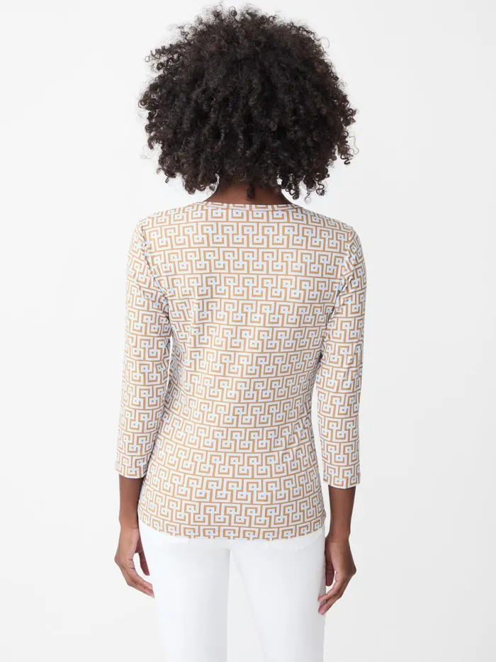 JMclaughlin Signature Tee In South Coast Key Brownblue Women Shirts and Tops