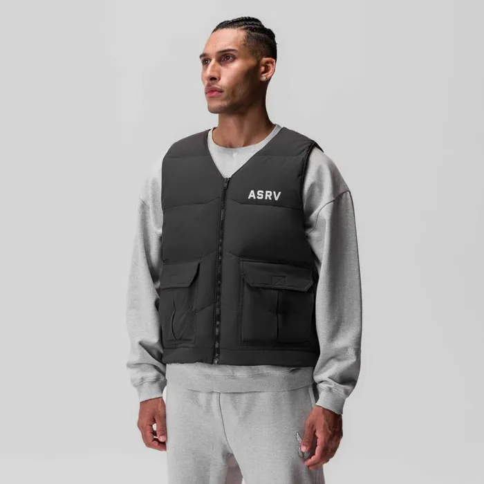 Jackets and Outerwear Men ASRV Ripstop Insulated Puffer Gilet Space Grey