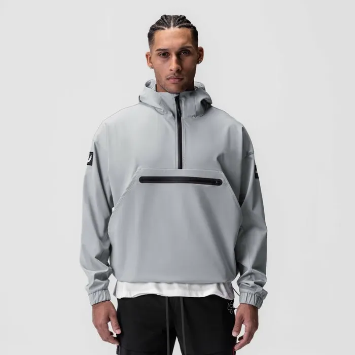 Jackets and Outerwear Men ASRV WeatherReady Anorak Jacket Slate Grey 034patch034
