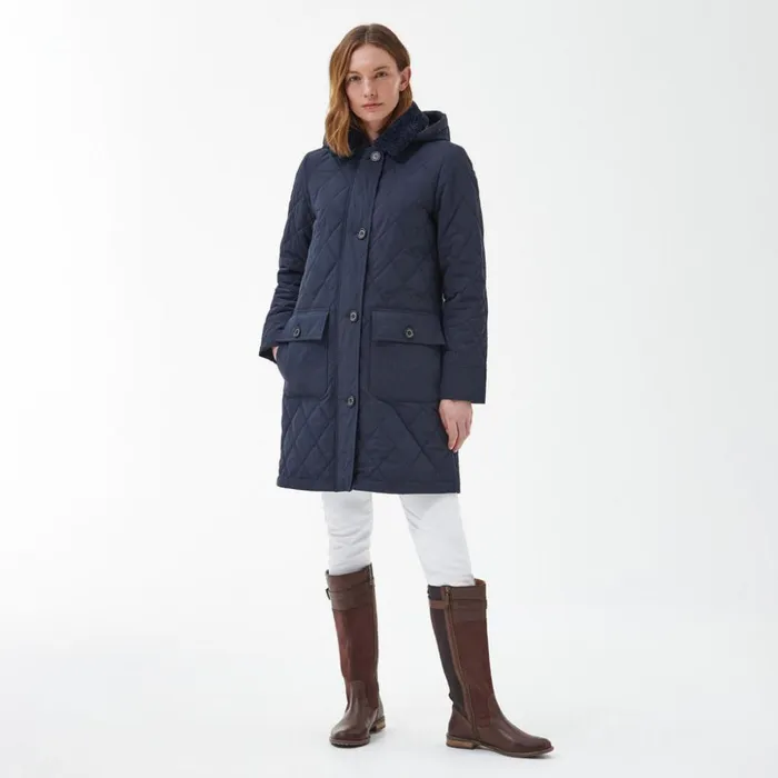 Jackets Women Orvis Barbour Womens Fox Quilt Dark Navy