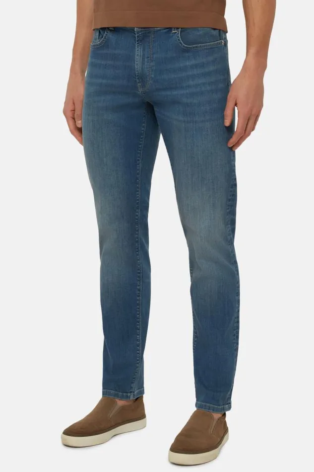 Jeans Men Boggi Milano Medium Blue Stretch Denim Jeans Medium Blue Jeans Men Boggi Milano Medium Blue Stretch Denim Jeans Medium Blue