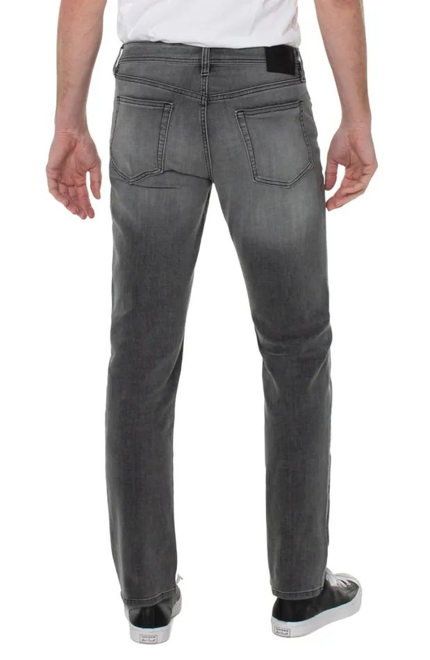 JEANS Men Liverpool Los Angeles KINGSTON MODERN STRAIGHT BLACK DENIM ECO La Fayette