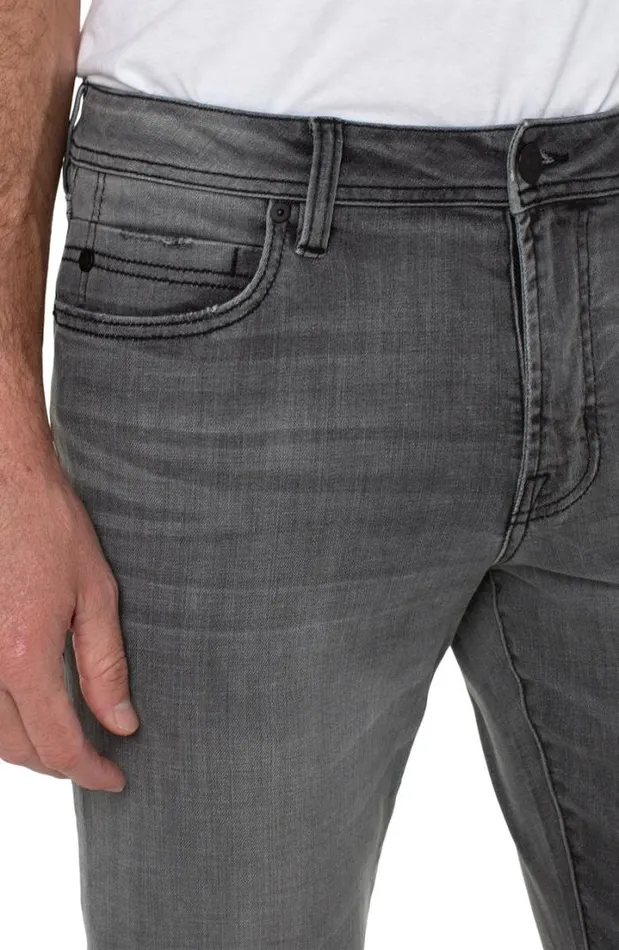 JEANS Men Liverpool Los Angeles KINGSTON MODERN STRAIGHT BLACK DENIM ECO La Fayette