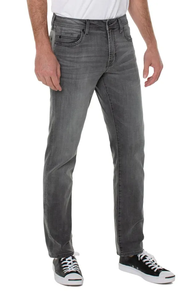 JEANS Men Liverpool Los Angeles KINGSTON MODERN STRAIGHT BLACK DENIM ECO La Fayette