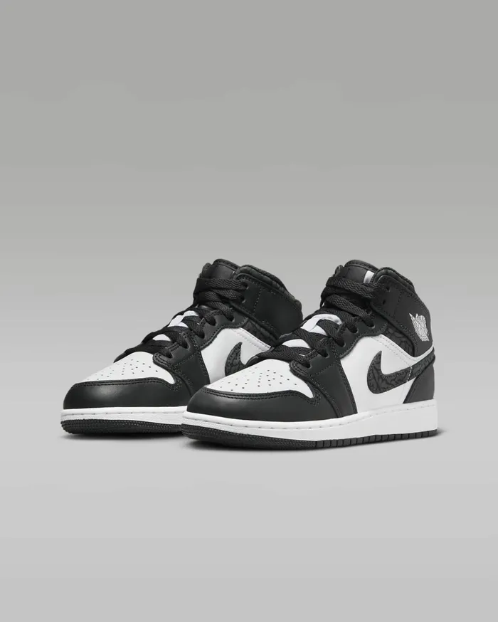 Jordan Kids Nike Air Jordan 1 Mid SE Offnoirwhiteblackblack