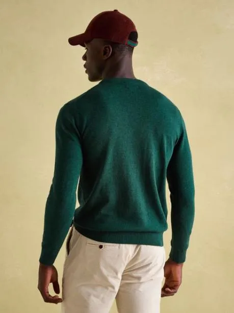 Jumpers and Knitwear Men Joules Dark Green Crew Neck Knitted Jumper