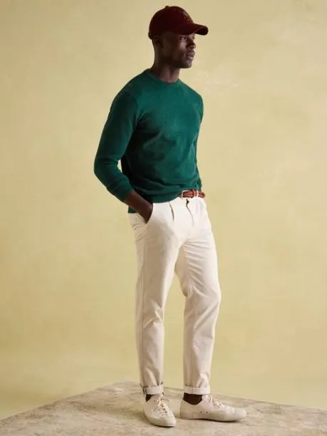 Jumpers and Knitwear Men Joules Dark Green Crew Neck Knitted Jumper