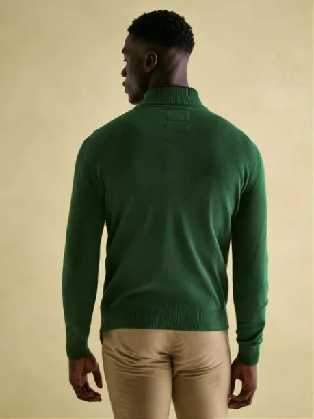 Jumpers and Knitwear Men Joules Green Quarter Zip Knit Jumper