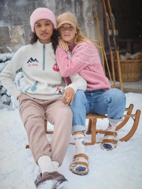 Jumpers and Knitwear Women Joules Cream Quarter Zip Ski Jumper