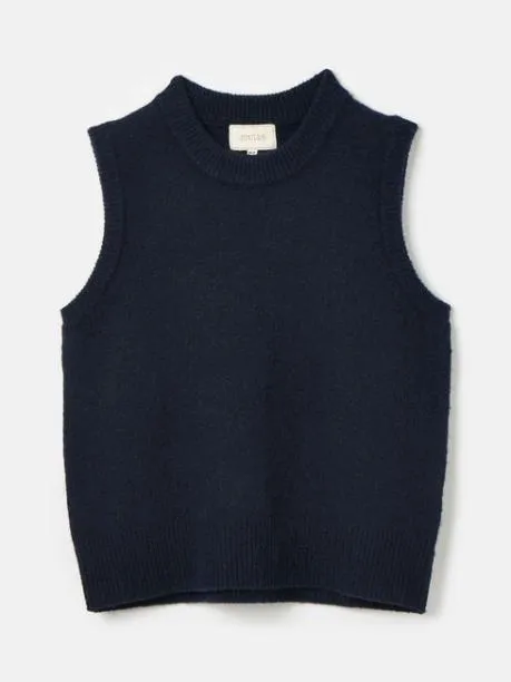 Jumpers and Knitwear Women Joules Navy Blue Regular Fit Knitted Vest
