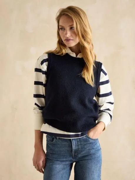 Jumpers and Knitwear Women Joules Navy Regular Fit Knitted Vest