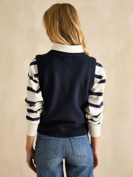 Jumpers and Knitwear Women Joules Navy Regular Fit Knitted Vest
