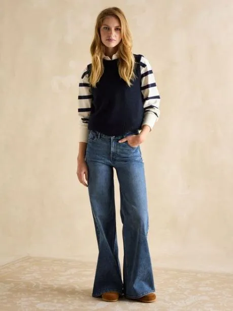 Jumpers and Knitwear Women Joules Navy Regular Fit Knitted Vest