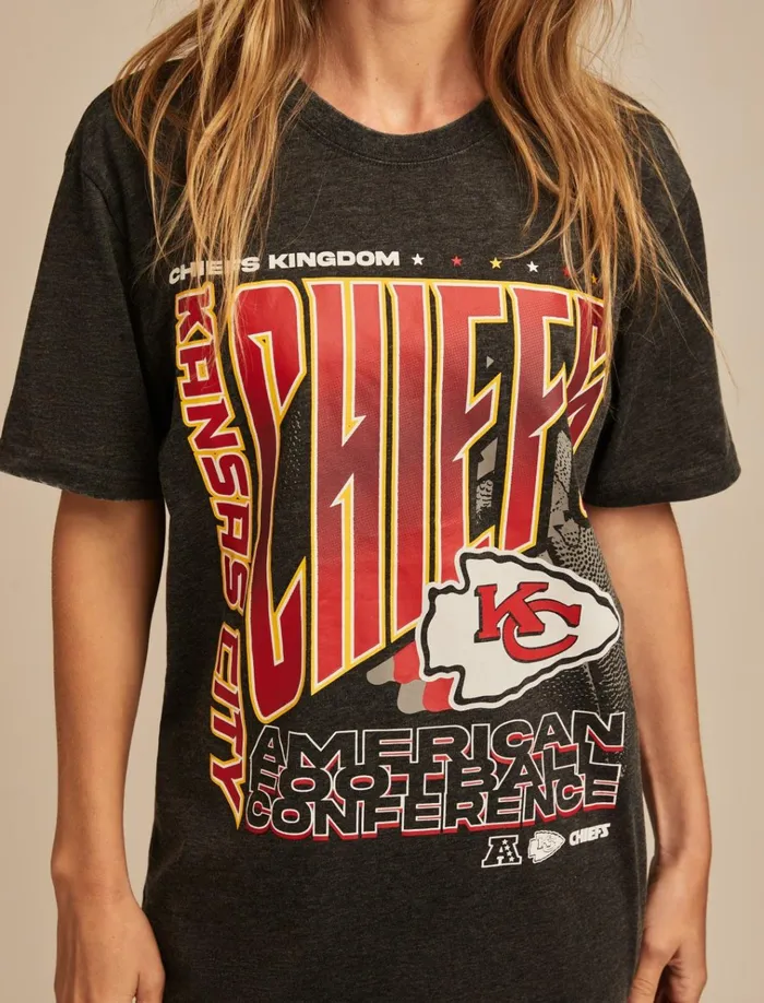 Kansas City Chiefs Graphic Tee 001 Black Women Lucky Brand Graphic Tees