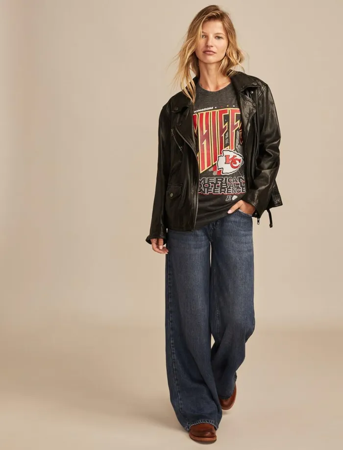 Kansas City Chiefs Graphic Tee 001 Black Women Lucky Brand Graphic Tees
