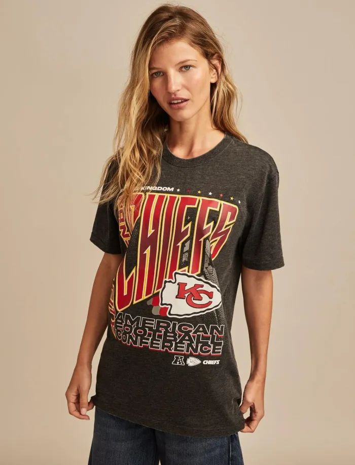 Kansas City Chiefs Graphic Tee 001 Black Women Lucky Brand Graphic Tees