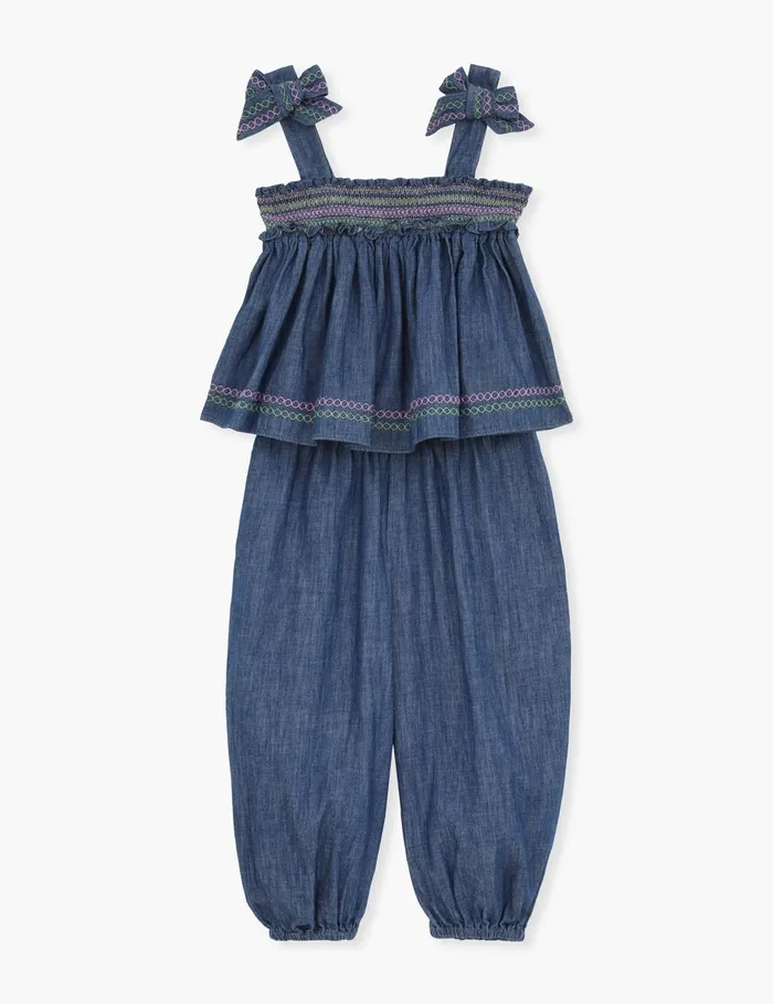 Kids Clothing Zimmermann Tallow Denim Top Blue Lagoon