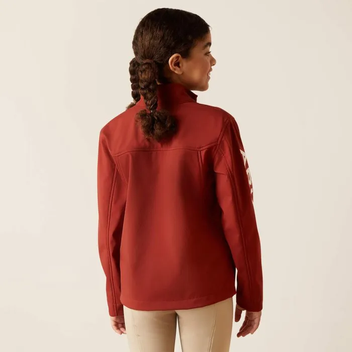 Kids Jackets and Vests Ariat New Team Softshell Jacket Fired Brick Kids Jackets and Vests Ariat New Team Softshell Jacket Fired Brick