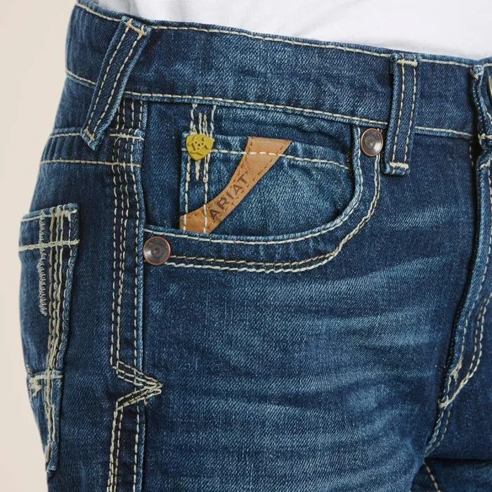 Kids Jeans Ariat B5 Slim Boundary Stackable Straight Leg Jean Cyclone