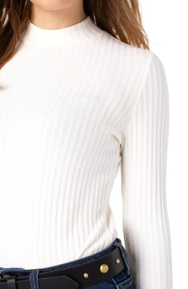KNIT TOPS Women Liverpool Los Angeles MOCK NECK LONG SLEEVE KNIT TOP Snow
