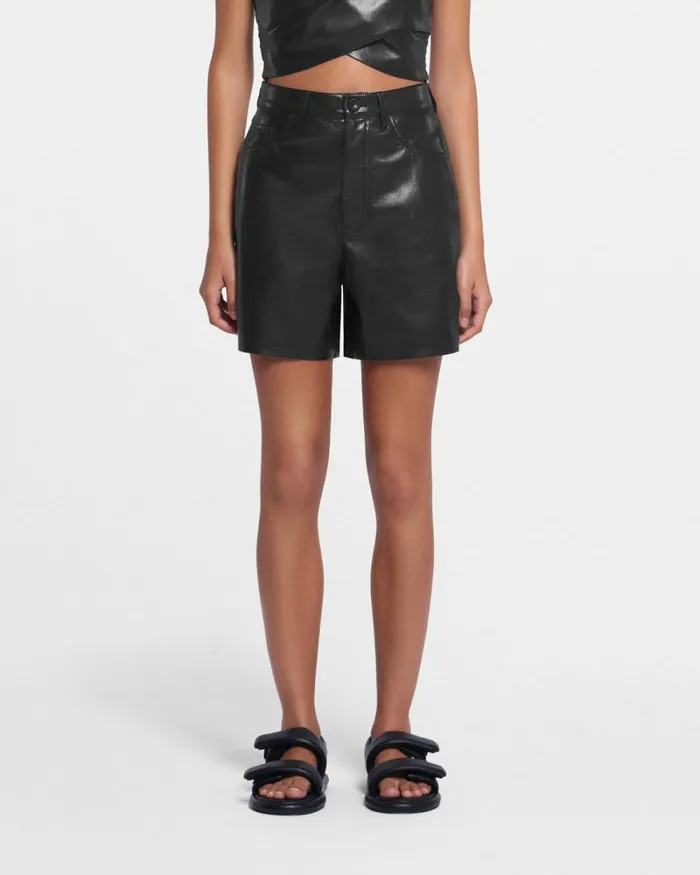 Leana Black Women Nanushka Shorts