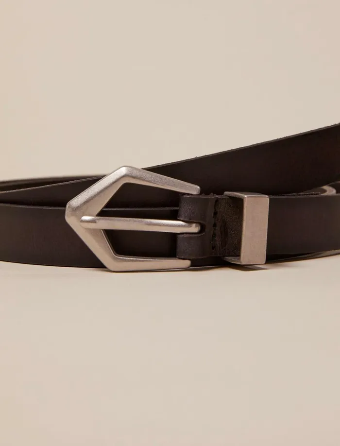 Leather Geometric Belt Black Women Lucky Brand Belts